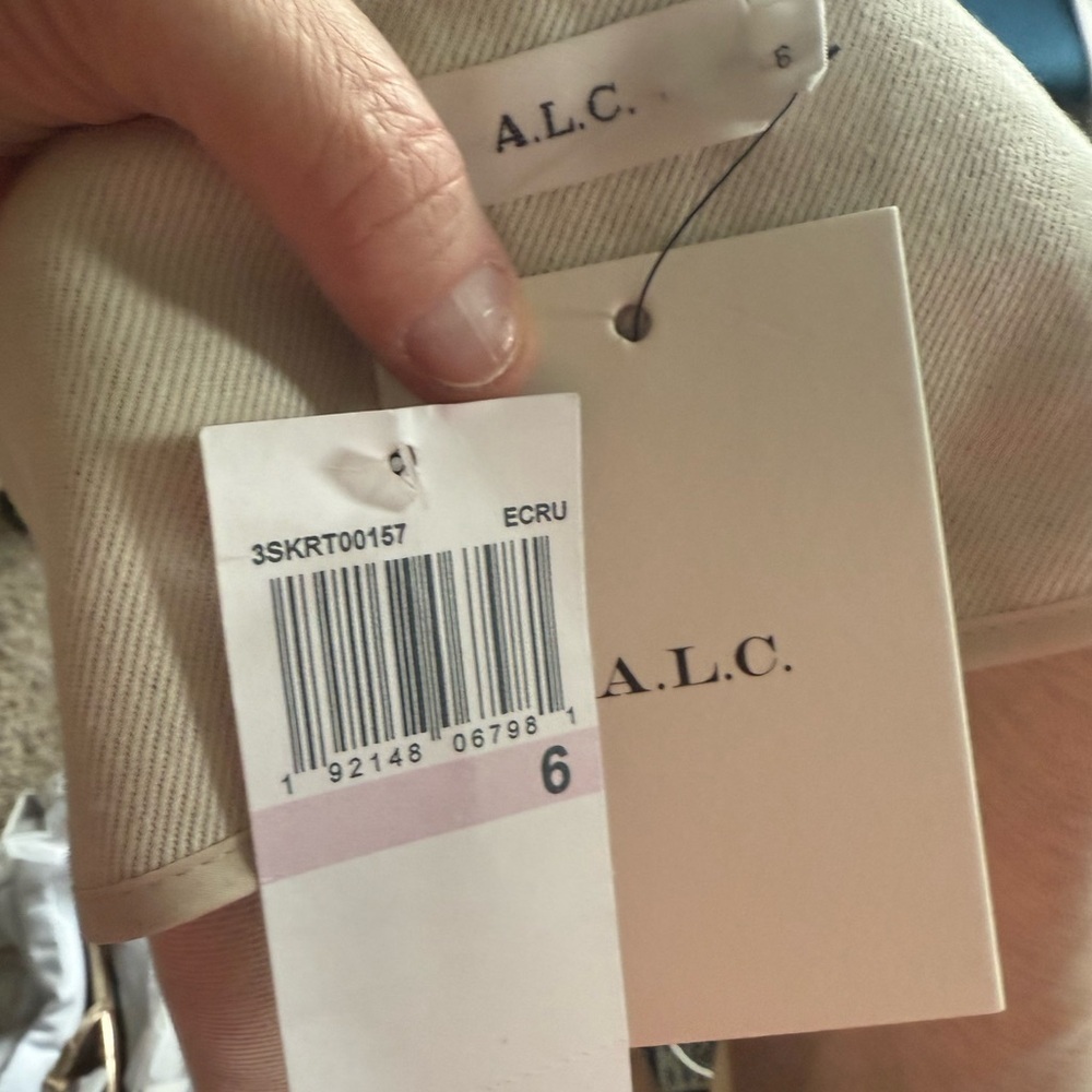 NWT A.L.C. Linen Blend Wrap Skirt with Black Belt - Picture 5 of 11